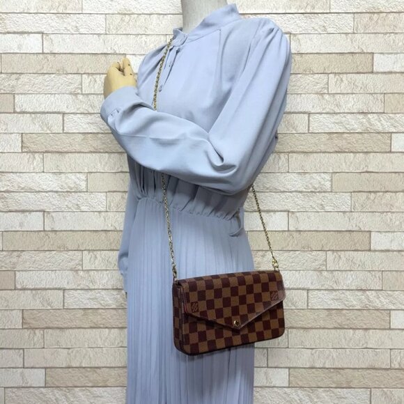 LOUIS VUITTON Shoulder Bag N40492 Damier canvas Chain Pochette Felice used - Picture 2 of 7